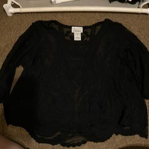 3/4 sleeve sheer lace top